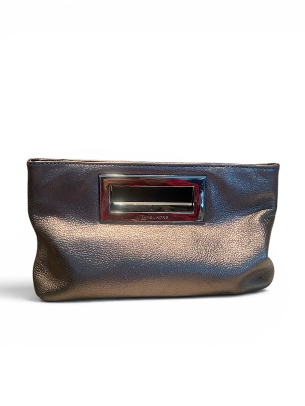 Michael Kors Metallic Gray Clutch